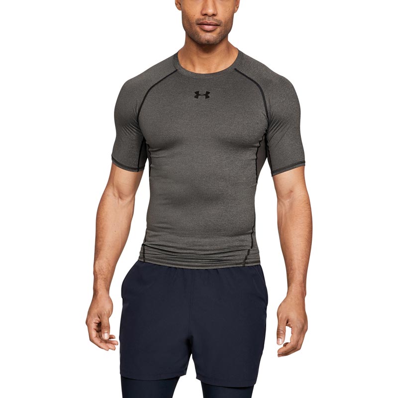 HeatGear® Armour short sleeve compression shirt - Carbon Heather S